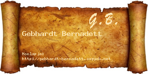 Gebhardt Bernadett névjegykártya